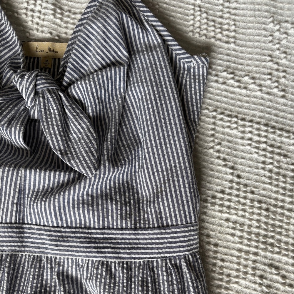 Love Notes Gray Striped Midi Dress